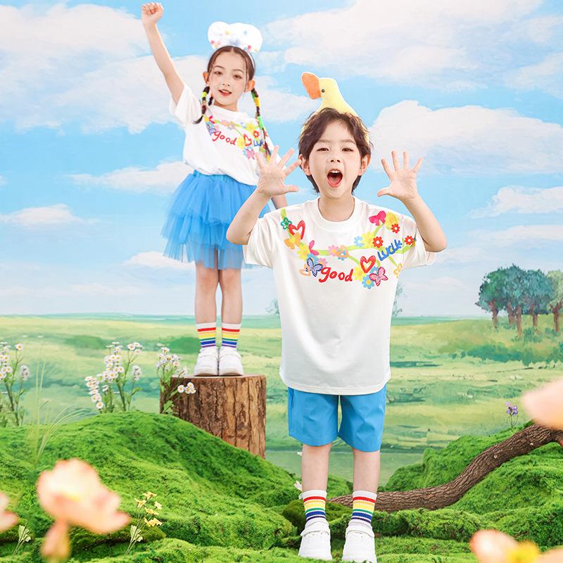 Children, Performance Costumes Elementary School Cheerleading Costumes Kindergarten Dance Costumes Candy-Colored Gauze Skirts