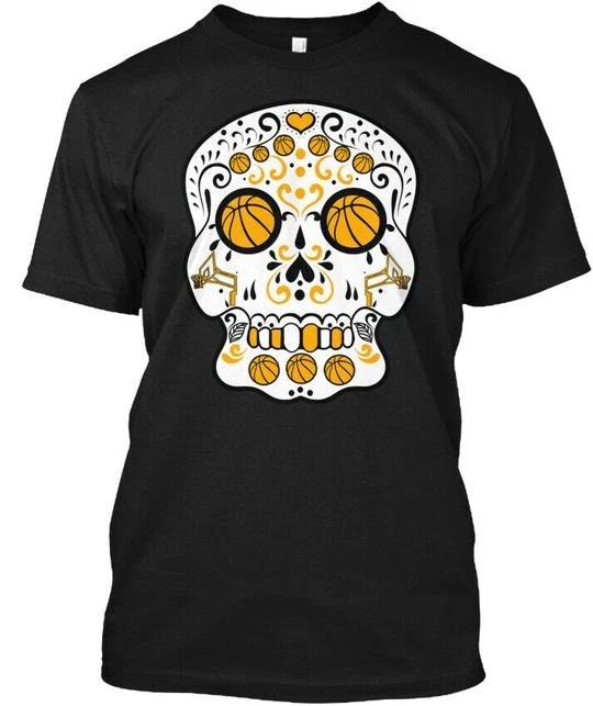Orange And White Basketball Sugar Skull TTshirt Made in the USA Size S to 5XL 3XL