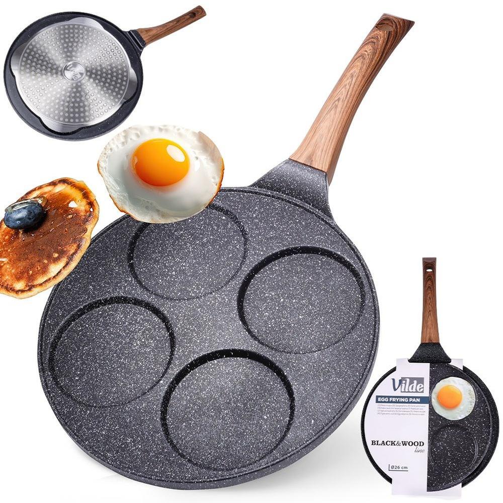 BLACK&WOOD 4-Cup Granite Pancake Pan 26cm