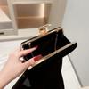 Ladies Autumn Winter Velvet Box Dinner Bag Sparkly Rhinestone Decoration Banquet Bag Clutch Evening Dress Bag Party