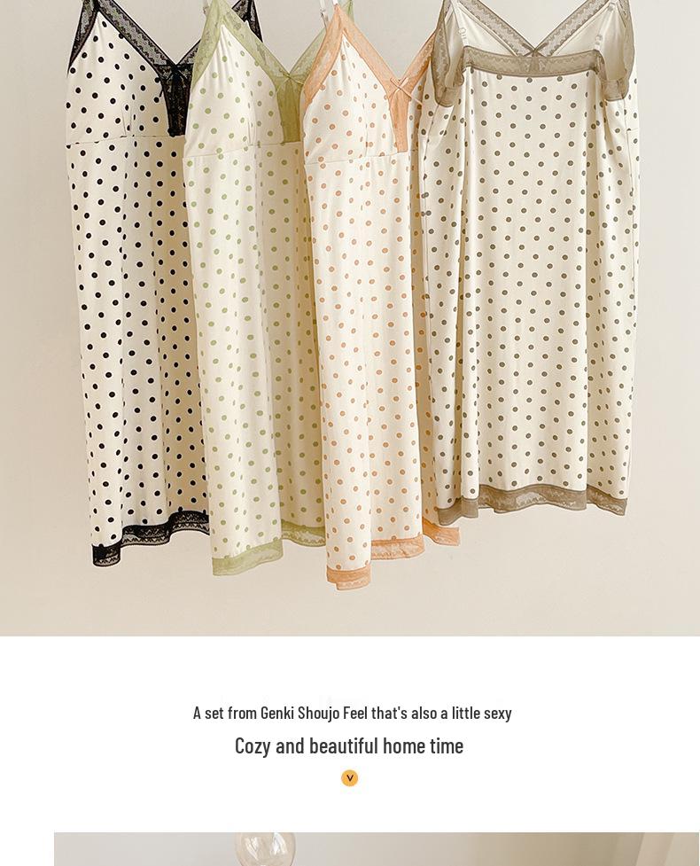 Women's Camisole Nightgown - Lace, Sexy Girlish Style, with Chest Pads, for Spring & Autumn.