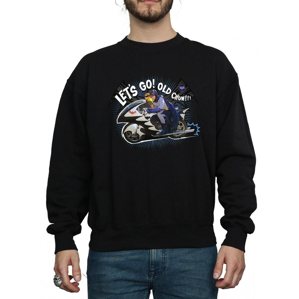 DC Comics Mens Batman TV Series Bat Bike Sweatshirt