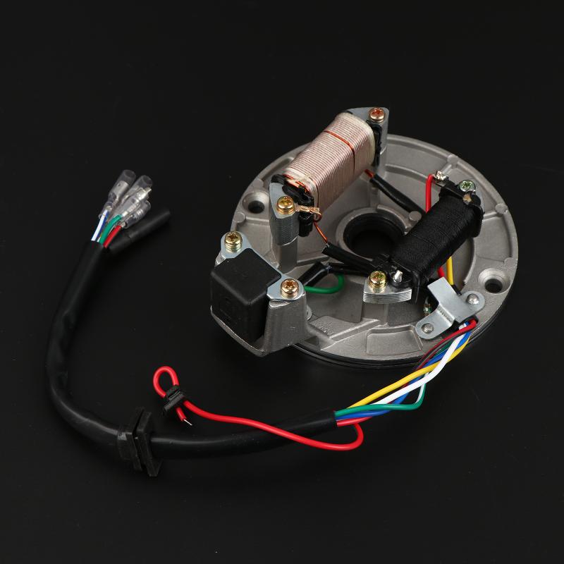 Jh70 Motorradzubehör 2-Spulen-Magneto-Statorplatte Zündspule Kompatibel mit 70ccm 90ccm 110ccm 125ccm Pit Dirt Bike