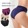 Karly Shop Sanitary Panties, Absorbent, Pad-Free, Satin and Lace, Stylish, Plus Sizes Available, Waterproof, and Incontinence-Reducing, rs9093 LL Navy