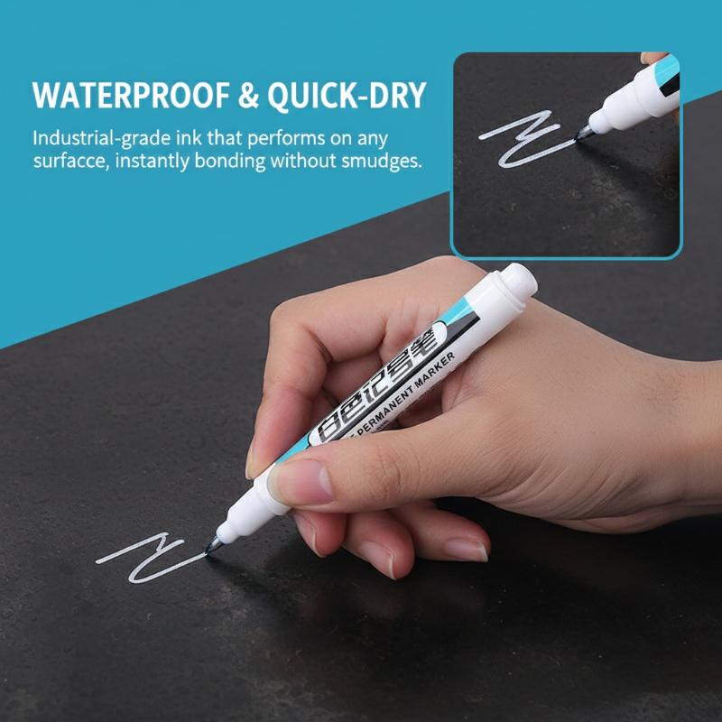 1PC Long Needle Marker Pen Waterproof Durable White Dash Pen for Woodworking Tile Screw Precise Marking Projects