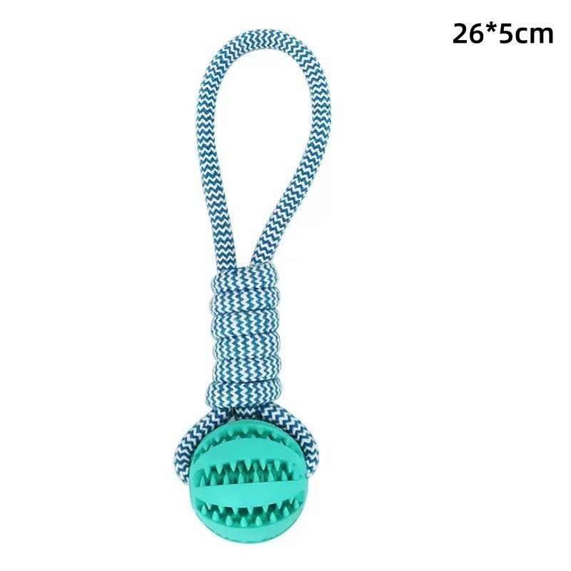 Pet Tooth Cleaning Chewing Food Leak Ball Interactive Tug Dog Rope Toy Dogs Chew Slow Feeding Boredom Relief Rope Ball Toys
