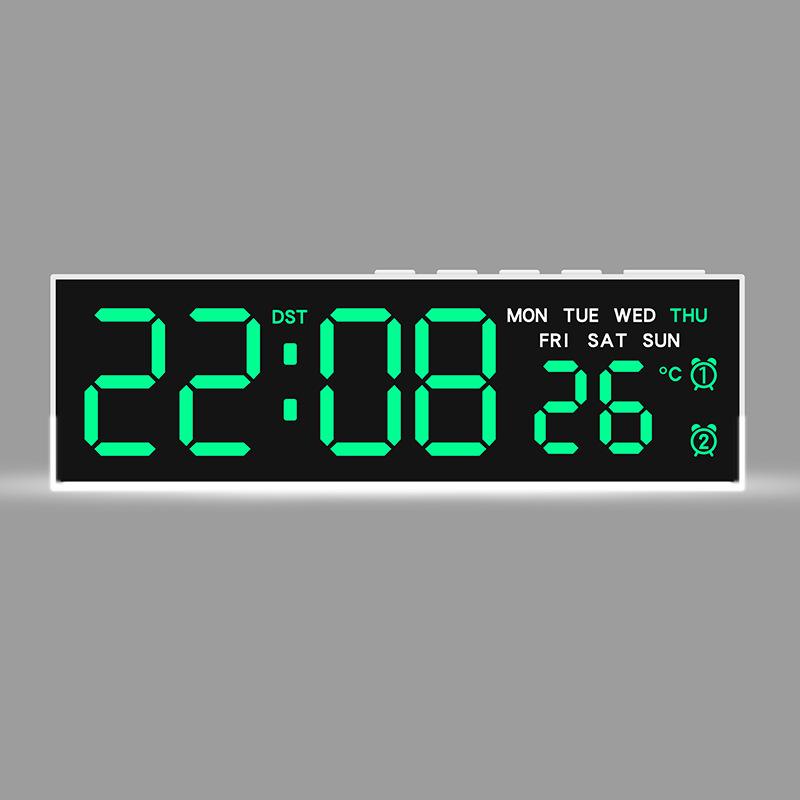 LED Digital Alarm Clock Temperature Week 2 Alarms Ambient Light Brightness Adjustment Bedside Electronic Table Clock USB Powered