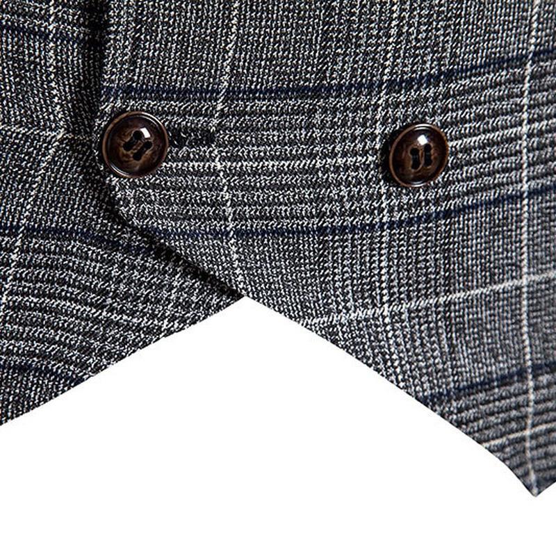 Herr Business Slim Fit Casual Herrväst för bröllop Mjuk ull Tweedväst Fiskbensgroosmen Retro Vintage Slim