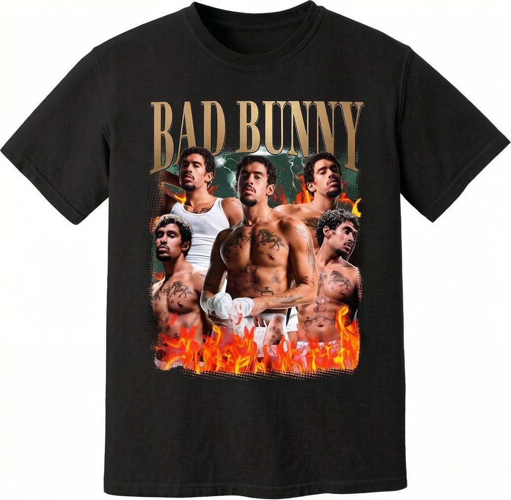 

Bud Bonney Printed TShirt Album DTMF Unisexs and Womens Universal Concert TShirt Streetwear S