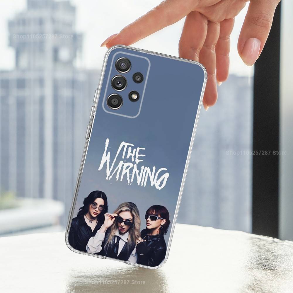 Band T-THE W-Warning Rock Case For Samsung A51,30,71,S9,Ultra,Lite,S22,10,20,FE,23,21,PIus,Transparent, Silicone