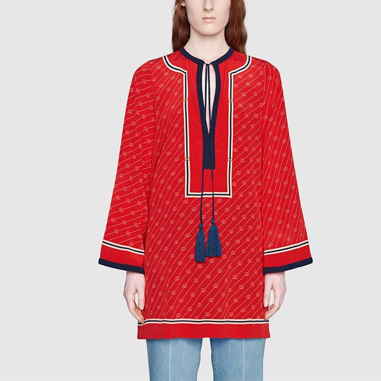GUCCI Long Sleeved Dress Women's Red 661958-ZAHAX-6429