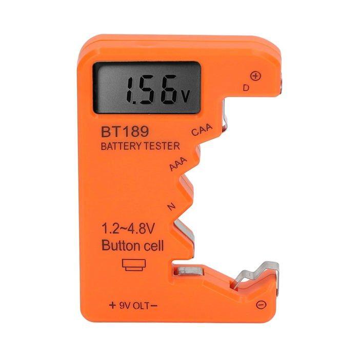 Testeur de batterie - AIMOONSA - LCD numérique - AA AAA C D 9V 6F22 - Orange - Compact
