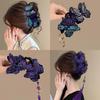 Plastic Butterfly Hair Claw Flower Tassel Large Shark Clip Fashion Hair Grab Clip  Formal Occasions