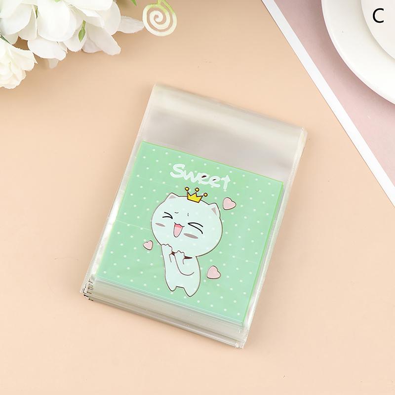 

100 шт., сумка для упаковки печенья с мультяшным котом, пакеты для конфет, подарков, упаковка для печенья, самоклеящиеся пластиковые пакеты, пакеты для закусок, подарки C