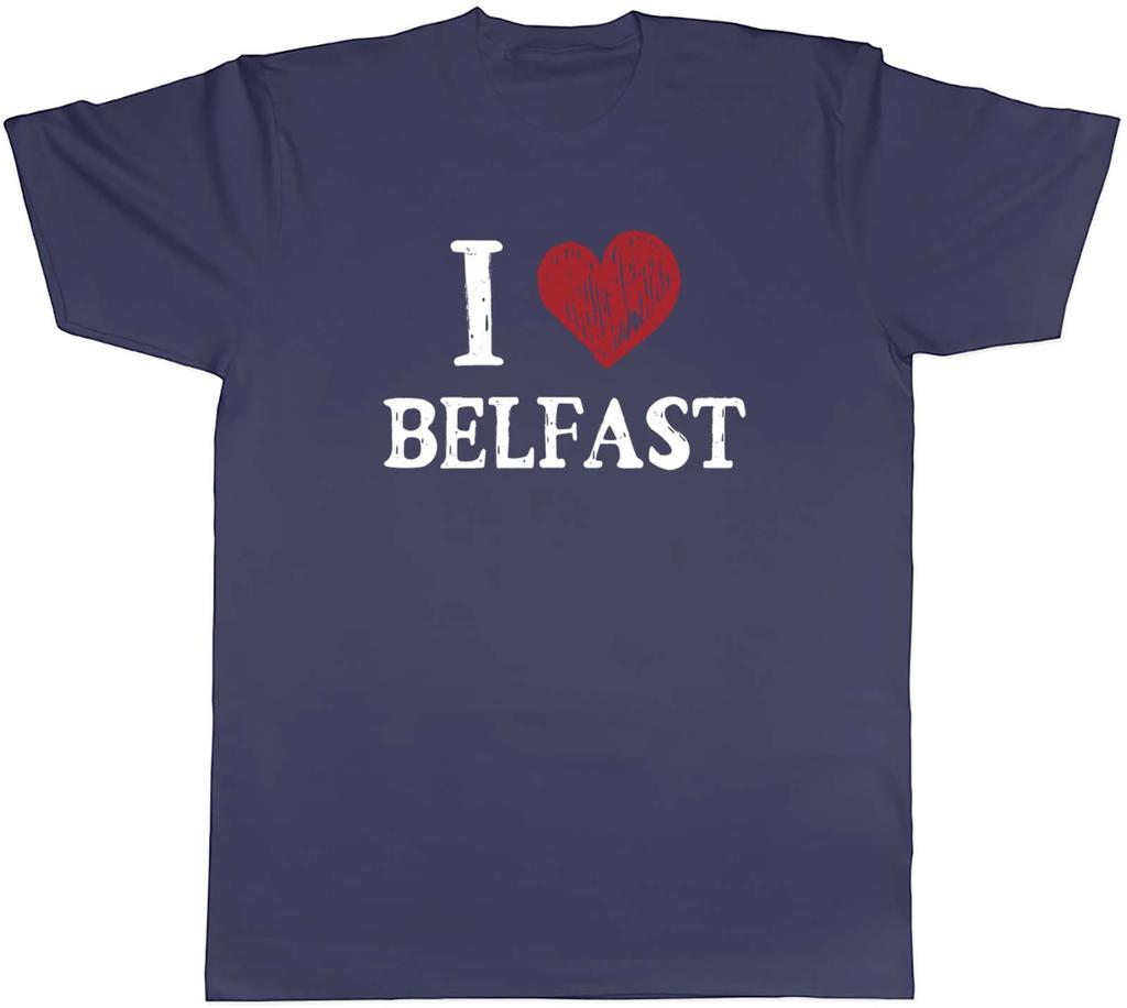 I Love Belfast Mens TShirt Northern Ireland Tee Gift