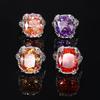 Jewelry Copper Bottom Gold-Plated Retro Simulation Bird'S Nest Cut Color Treasure Fat Square Light Luxury Ring Female 14 * 16
