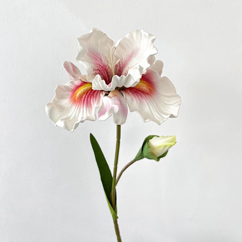 1PC 2-head Iris Flowers Party Wedding Decorative Artificial Cattleya Orchid Home Decoration Simulated Flower Silk Flower 45cm