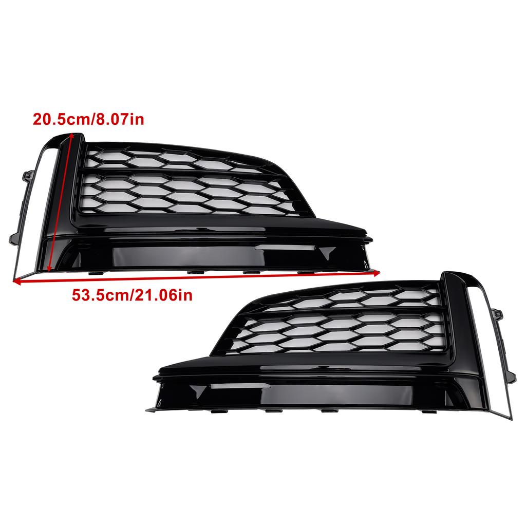 2PCS Front Bumper Fog Light Grille Cover Fit A5 S-Line S5 2018-2019