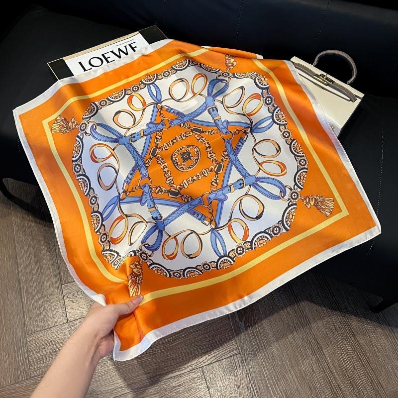 Silk scarf 71 * 71 imitation silk square scarf Korean atmosphere neck silk scarf flower pattern flower polka dot scarf