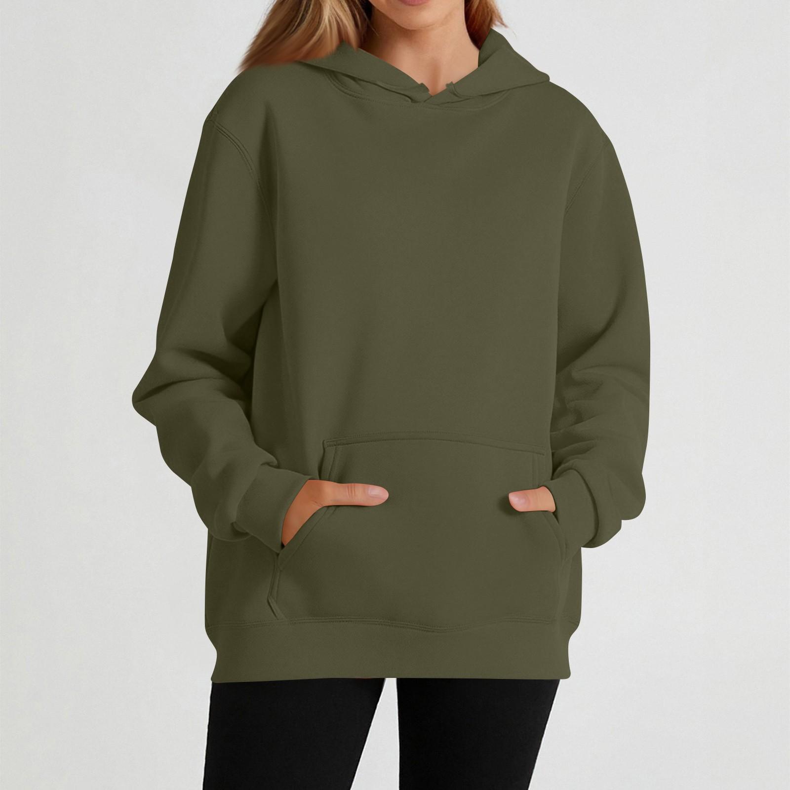 

Женский повседневный худи с длинными рукавами и капюшоном, однотонный L