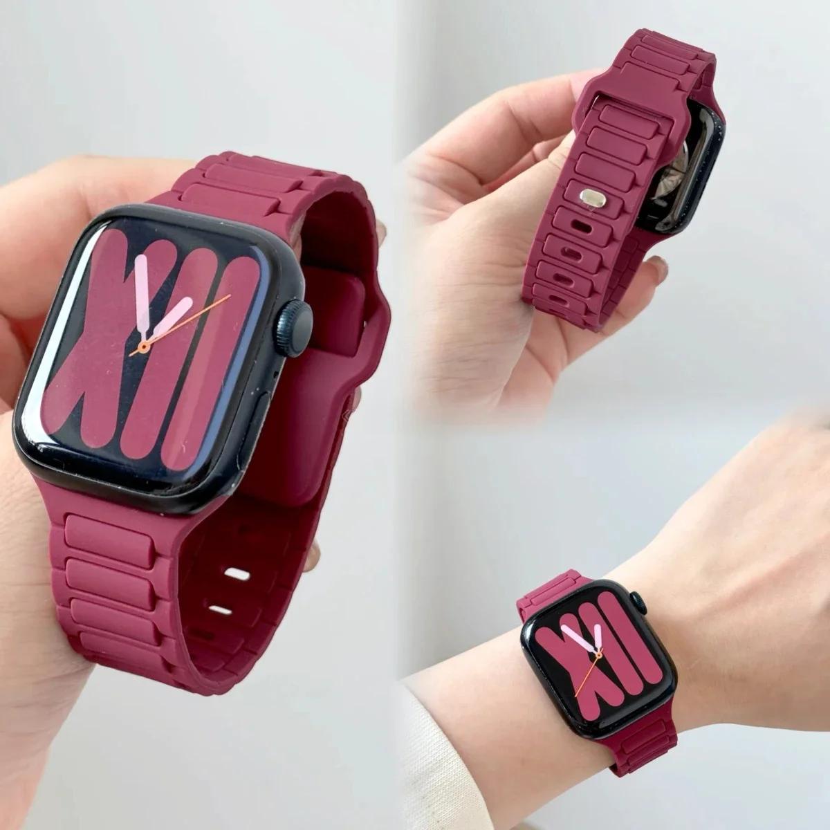 

Ремінець для Apple Watch Bands 44мм 45мм Ultra 3 2 49мм 40 41 42мм 45 44мм Силіконовий Браслет IWatch Series 11 10 9 8 7 6 5 SE3 Ремінець Series 11-10 46mm