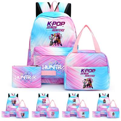 3 Piezas/set Mochila Estampada de Dibujos Animados Lindos de Anime con Bolsa de Almuerzo Estuche para Lápices para Adolescente Chica Chico Mochila Escolar Gran Capacidad Bolsa de Viaje Regalo para Niño