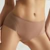 CINOON Women's Sexy Mid-rise Briefs Ice Silk Mesh Spliced Underpant Solid Color Seamless Breathable Underwear