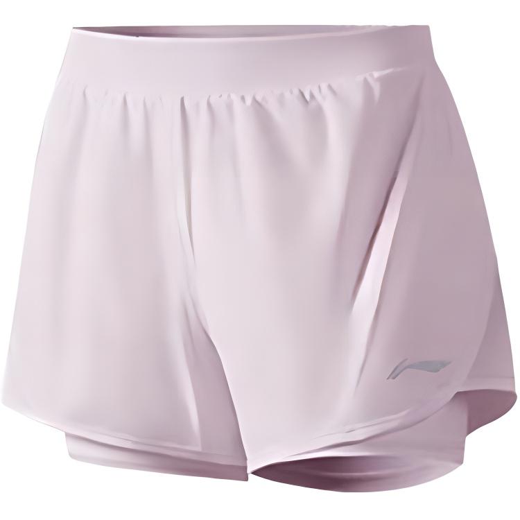 Li-Ning Campus Series Quick-Dry Yoga Running Training Shorts Women Shorts Lotus-Pink Purple YKSU100-2