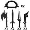 MOC Medieval Building Block Soldier Figure Weapon Accessories Battle Axe Bow Arrow Sword Sheath Shield Assembly Puzzle Brick Toy