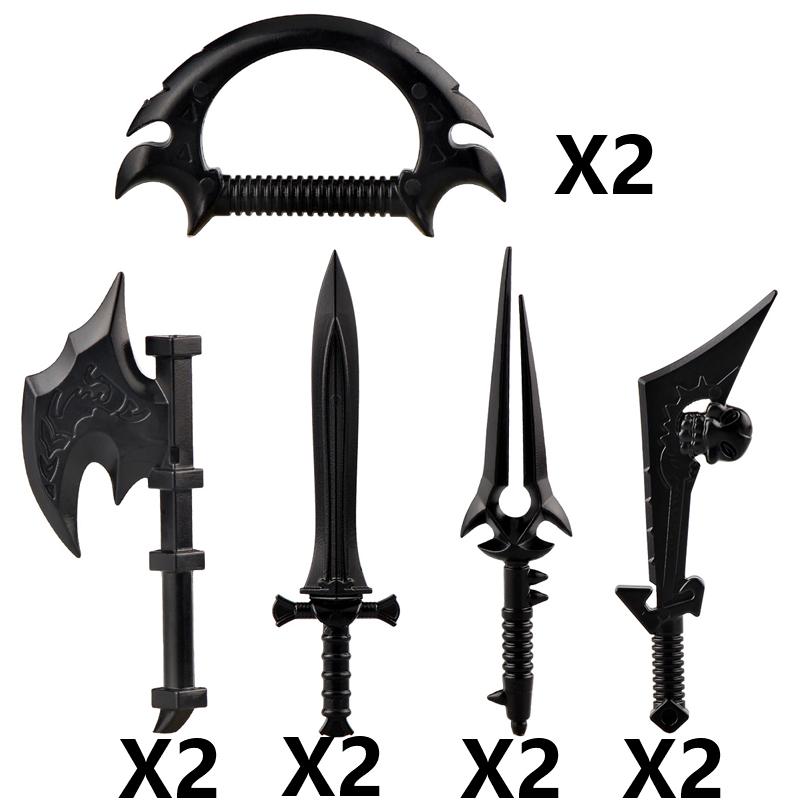 MOC Medieval Building Block Soldier Figure Weapon Accessories Battle Axe Bow Arrow Sword Sheath Shield Assembly Puzzle Brick Toy