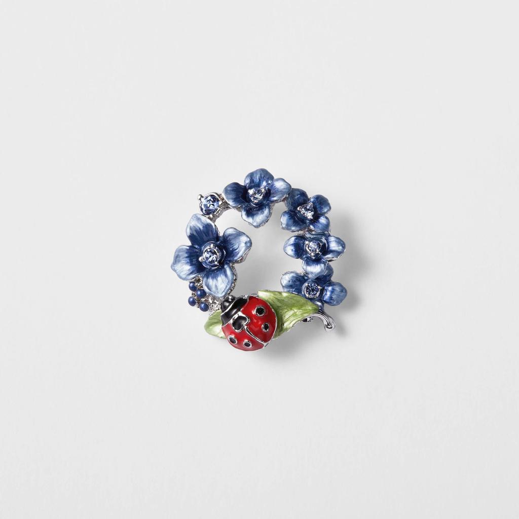 Hydrangea & Ladybug Brooch VBRV3163 UB [Vendome Boutique]
