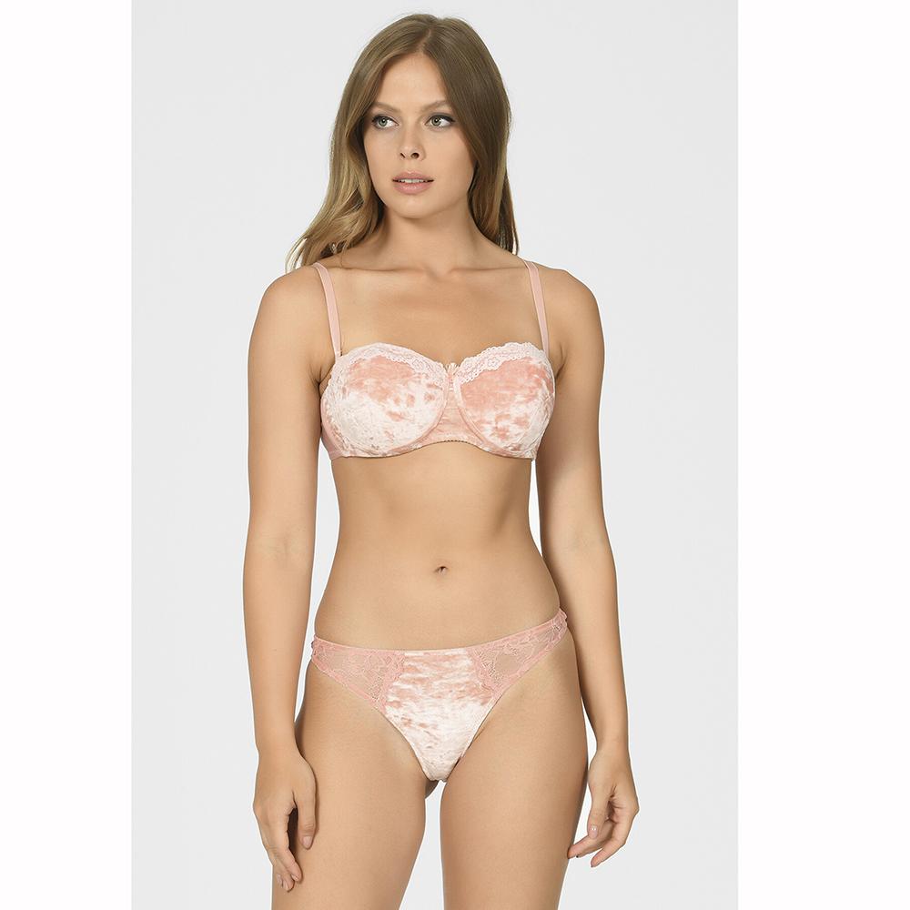 

Комплект стрингов для бюстгальтера без бретелек NBB Salmon