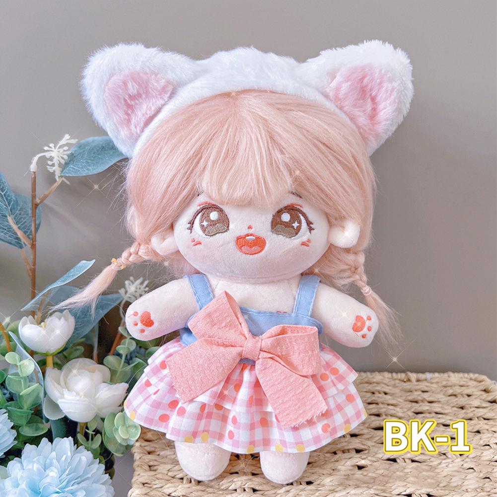 20CM Cotton Doll Rompers Cartoon Plush Doll Replacement Outfit Lolita Dress Playing House Accessories Mini Clothes