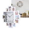 15.35in White Photo Frame Wall Clock DIY Multi Photo Personalized Clock for Home Decor