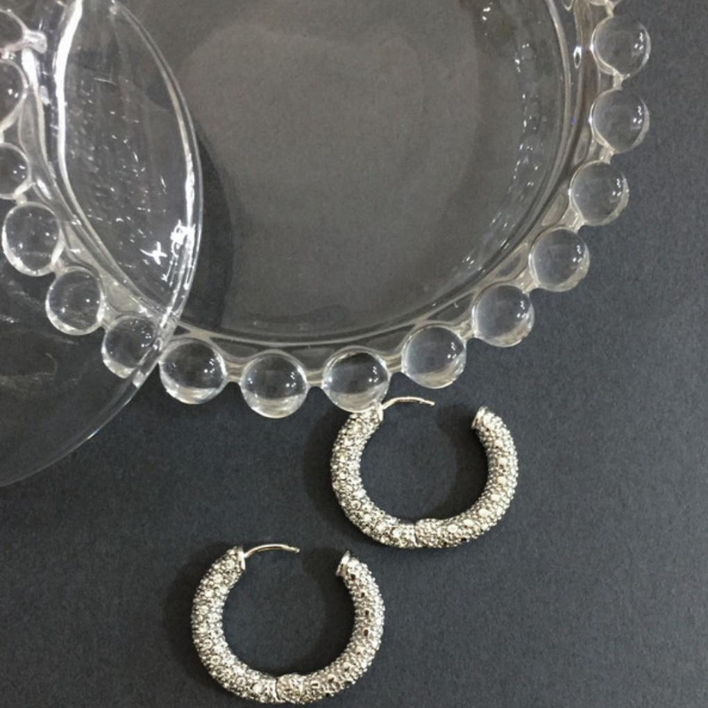 ARTRIA Cubic Ring One Touch E Plated Earrings MSMERDG0002WHF