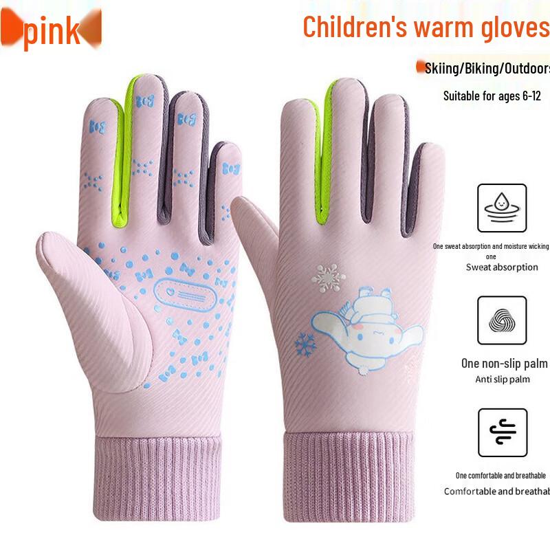 Kids  Winter Warm Waterproof Full-Finger Gloves