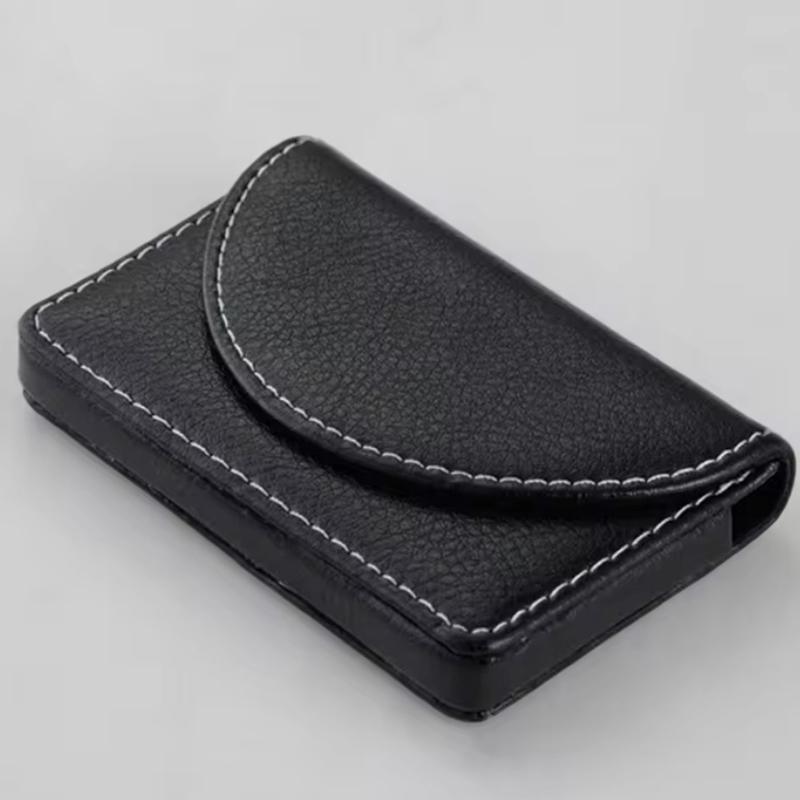 Pu Leather Business Card Holder Professional Credit Card Case With Magnetic Shut Rfid Large Capacity Wallet For Men Office