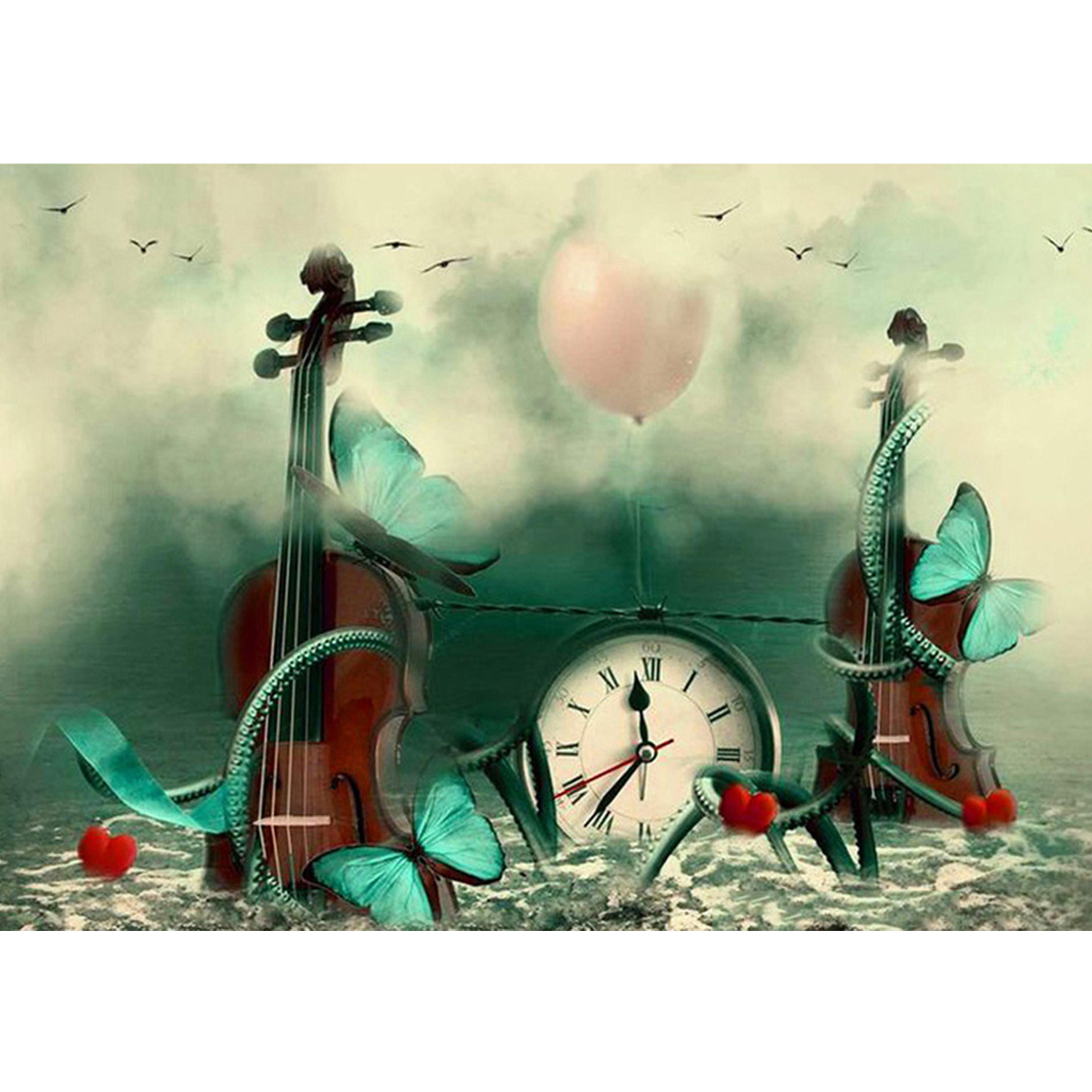 

Полный 5D Diy Алмазная картина Скрипка Алмазная вышивка Полный лежал вышивка крестом Домашний декор Подарок ручной работы