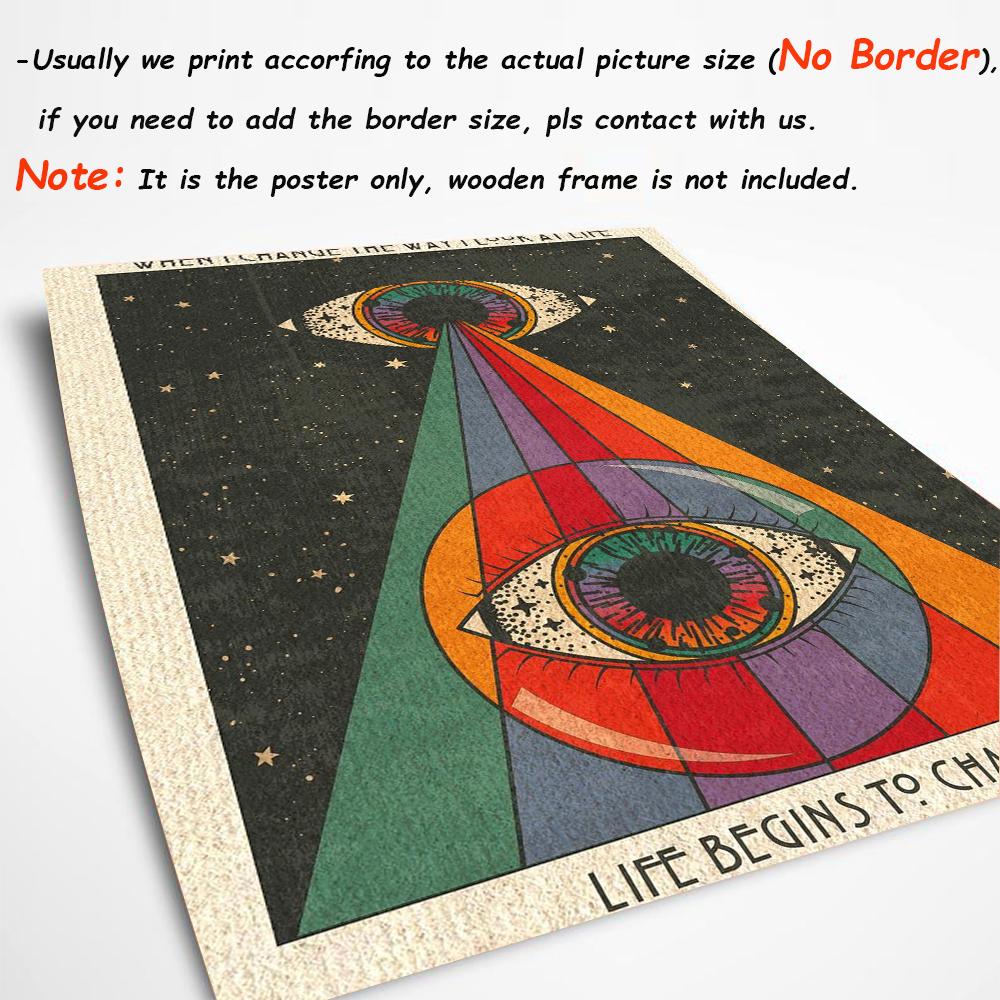 Meditation Kunst Poster Boho Psychedelic Regenbogen Mond Augen Leinwand Malerei Bilder Inspirierende Zitate Drucke Moderne Wohnkultur