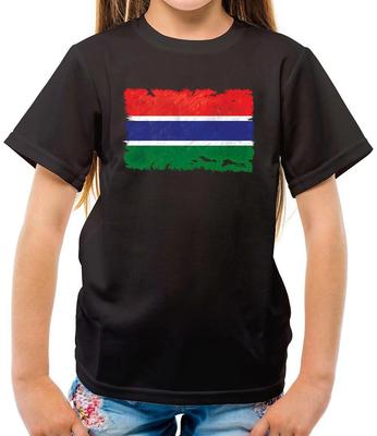 The Gambia Grunge Style Flag - Kids T-Shirt - Banjul - Country - Travel - Flags