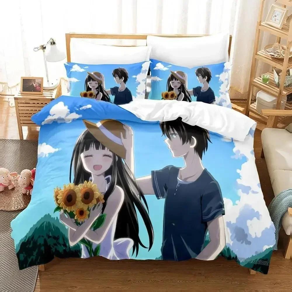 New Hyouka Bedding Set Single Twin Full Queen King Size Bed Set Adult Kid Bedroom Duvet Cover Sets 3D Print Anime Bed Sheet Set