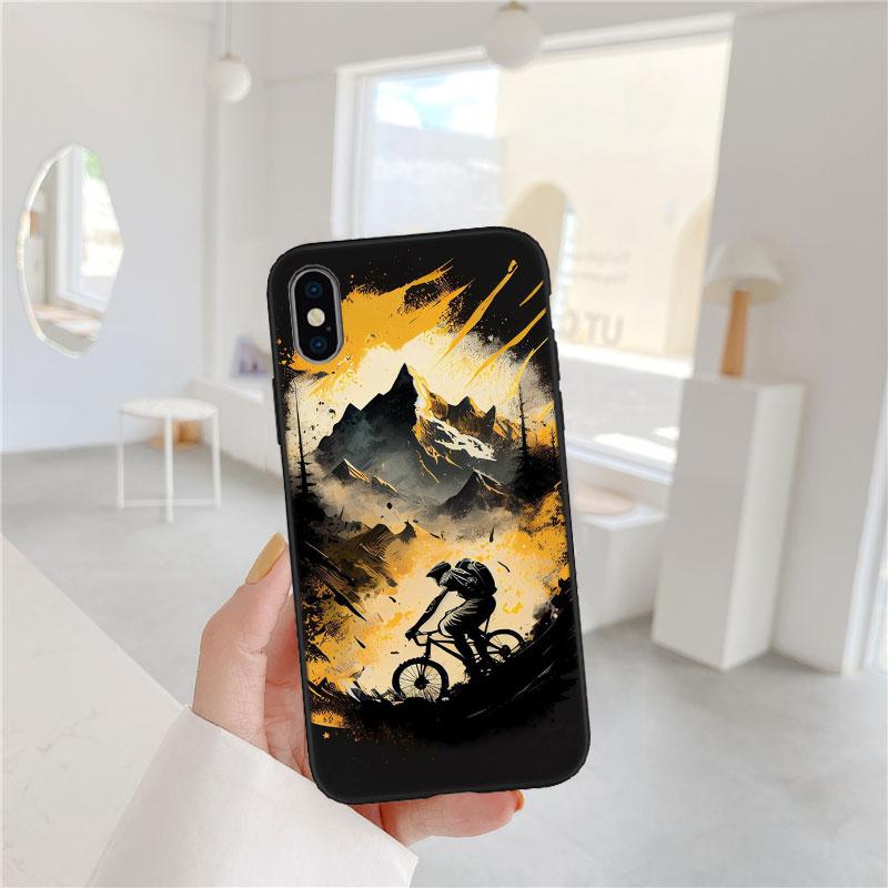 LO28 Cycling Bicycle Soft Shell Phone Case for iPhone SE X XS XR 11 16E 17 Pro Max Air 8 7 6 6s Plus