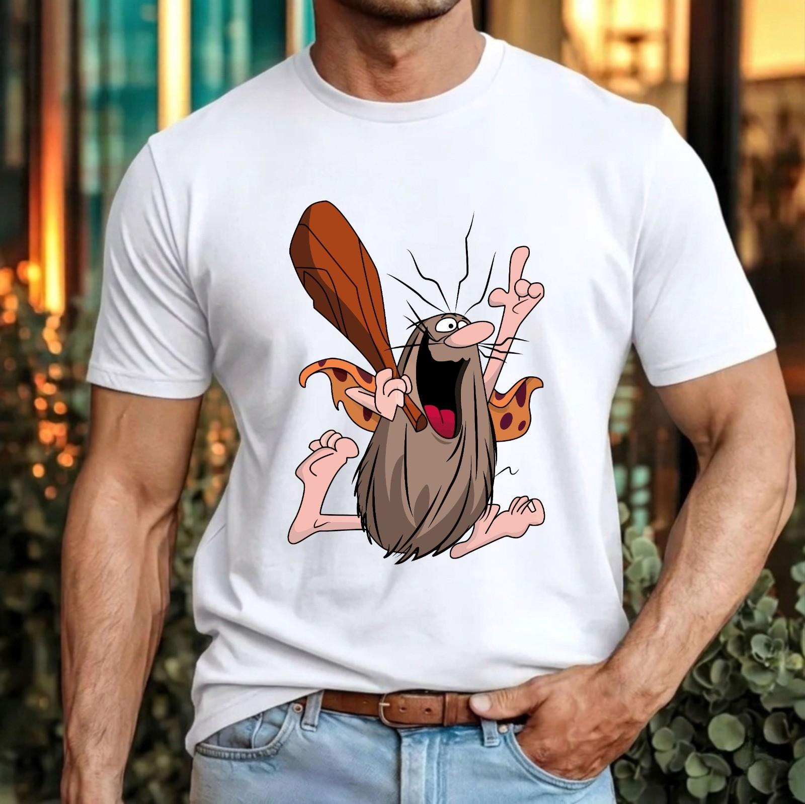 Vintage Captain Caveman T-Shirt Hanna-Barbera Retro Cartoon Gift Unisex Tee Top S разноцветный