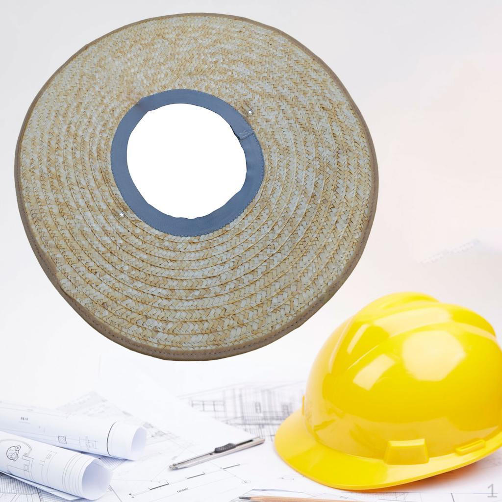Hard Hat Visor Headgear Equipment Accessories Simple Using Straw Brimmer for Worksite Dia 18.9in