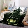 Custom Name Moonlit Forest Flannel Blanket Throw Blanket Soft Warm Sofa Bed home Decor Unique Gift