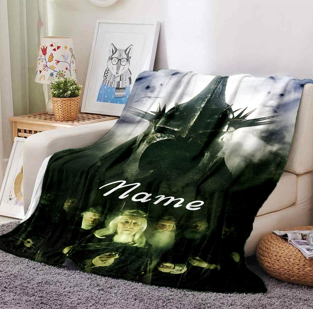 Custom Name Moonlit Forest Flannel Blanket Throw Blanket Soft Warm Sofa Bed home Decor Unique Gift
