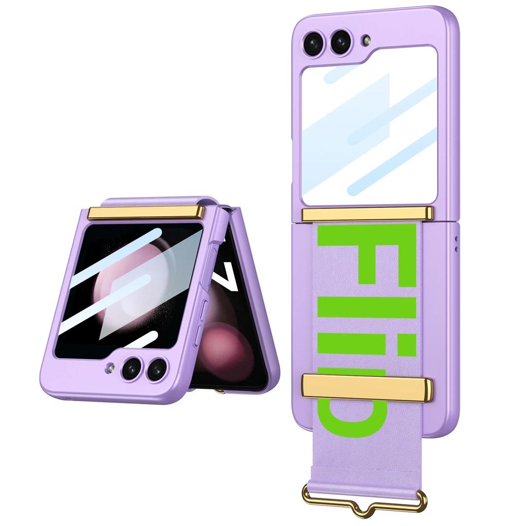 Matné puzdro držiaka na zápästie Predná obrazovka s fóliou pre Samsung Galaxy Z Flip 6 5 4 3 5G Flip 5 Flip 6 Flip 5 Skladací kryt náramku