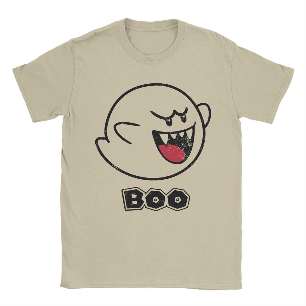 Funny Boo Ghost Marios TShirts Men Round Collar Pure Cotton T Shirt Short Sleeve Tee Shirt Gift Idea Clothes