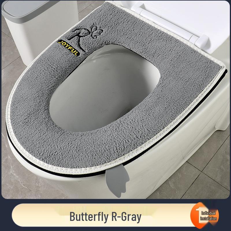 Thick Zipper Style Toilet Seat Cushion for Autumn and Winter
