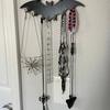 Retro Platzsparender Organizer Kleiderbügelständer Halloween Gotischer Schlüsselhalter Holzfledermaus Wandhaken Eingangsbereich